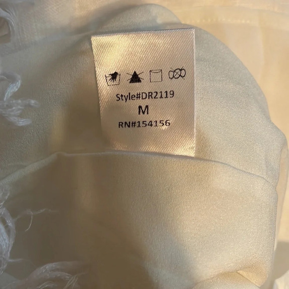 Victoria Sophia women’s Medium dress mini white linen sleeveless concert bride - Picture 9 of 11